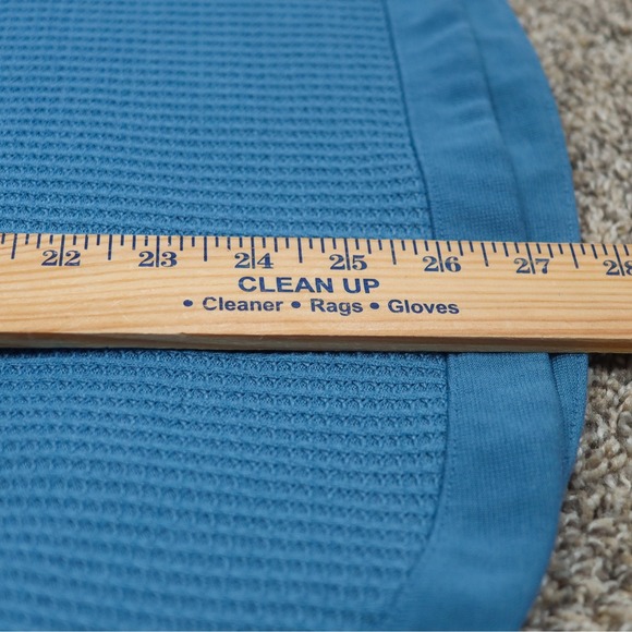 LL Bean Signature Women Blue Waffle Knit Thermal Long Sleeve Crewneck Top Size L - Picture 8 of 11